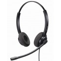 Mairdi contact center headset MRD-609D, stylish design, double earpiece, Ratchet style microphone boom